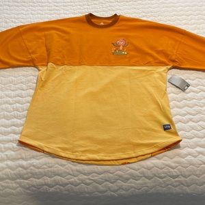 Disney Orange and Yellow Colorblock Long Sleeve Tee